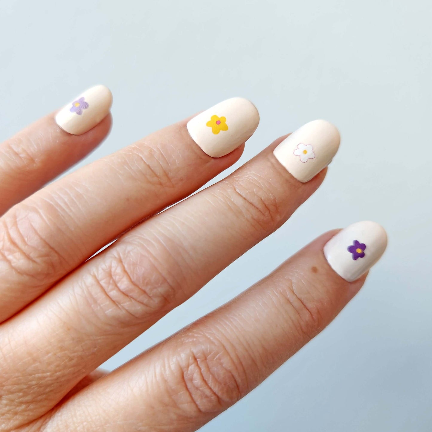 autocollants ongles fleurs de printemps