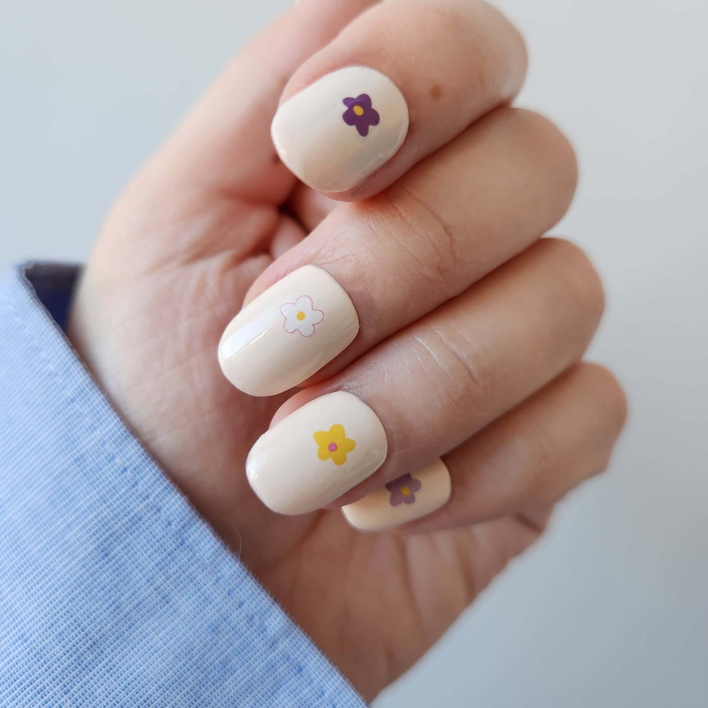 autocollants ongles fleurs de printemps