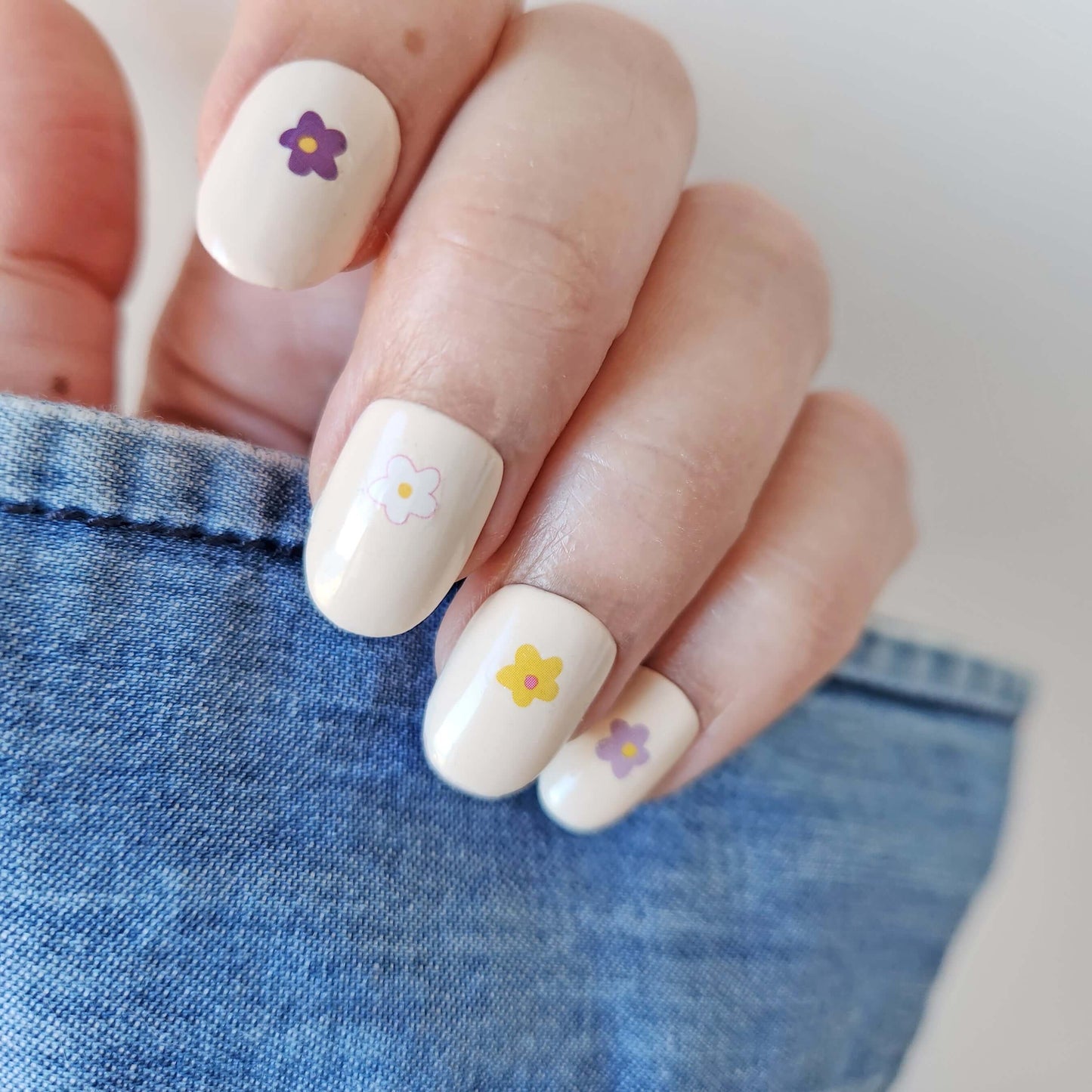 autocollants ongles fleurs de printemps