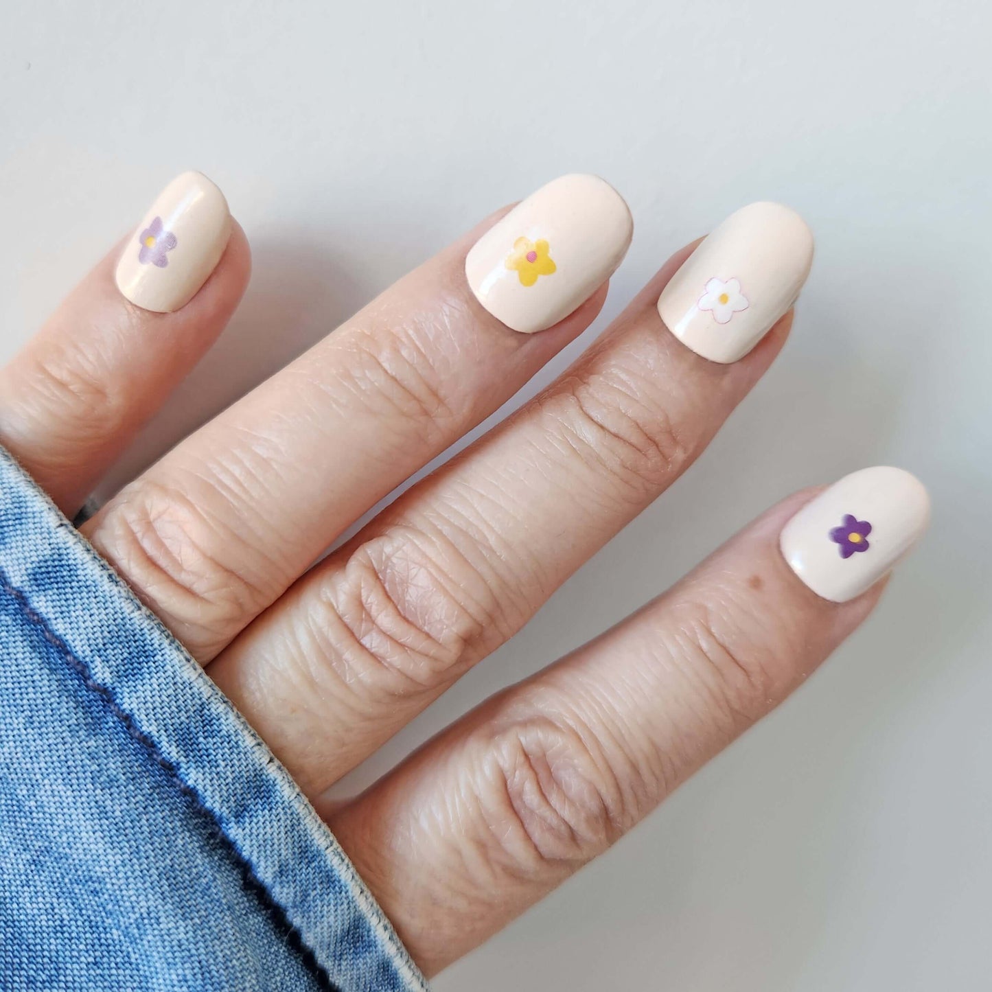autocollants ongles fleurs de printemps
