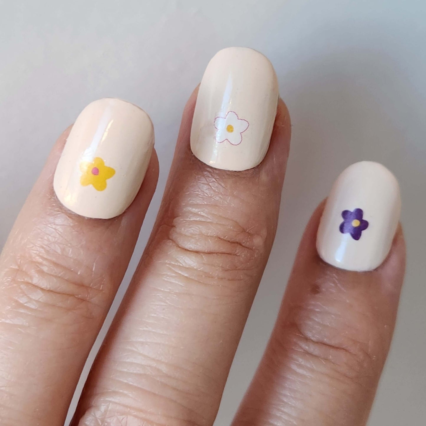autocollants ongles fleurs de printemps