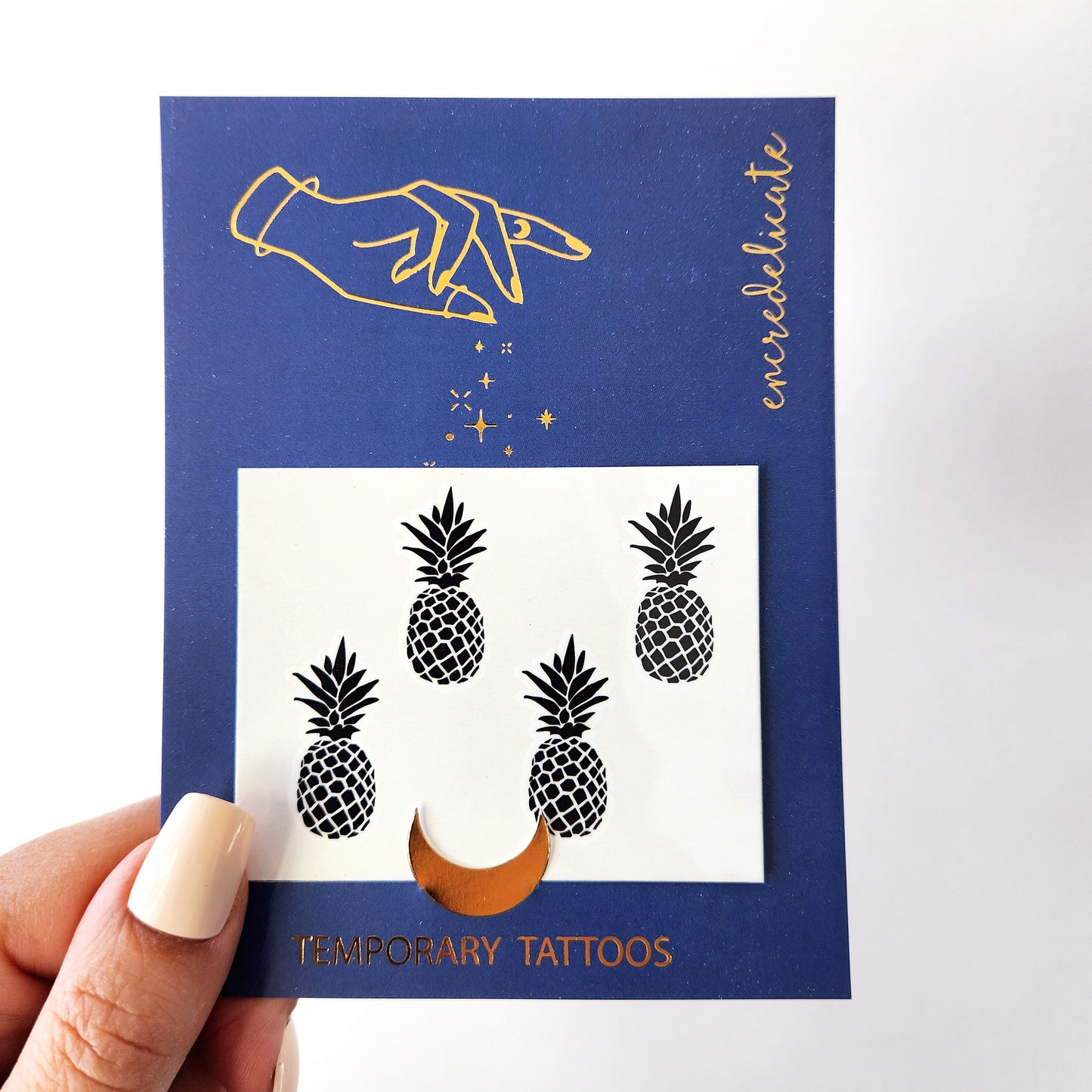 Tatouage temporaire petit ananas (lot de 4)