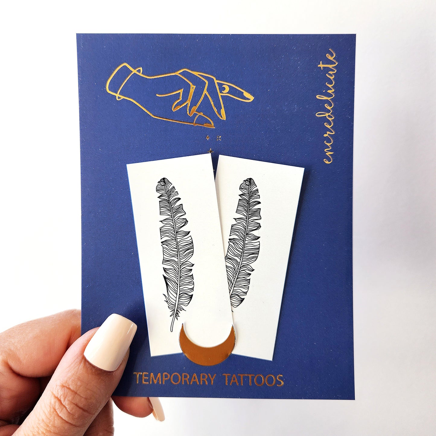 Tatouage temporaire plume en noir (lot de 2)