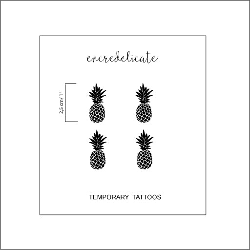 Tatouage temporaire petit ananas (lot de 4)