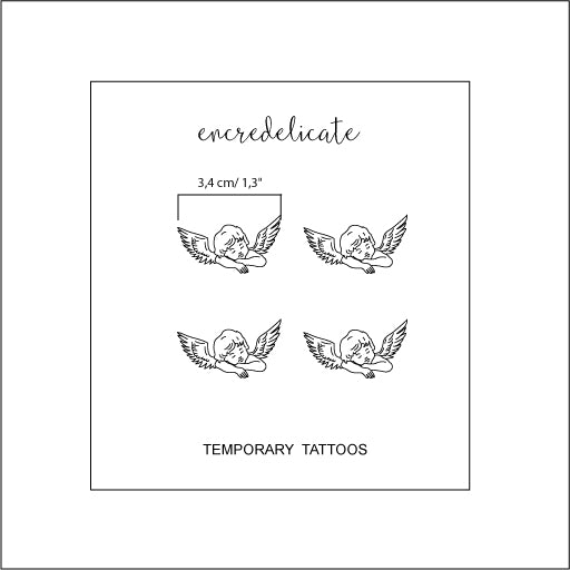 tatouage temporaire ange endormi (set de 4)