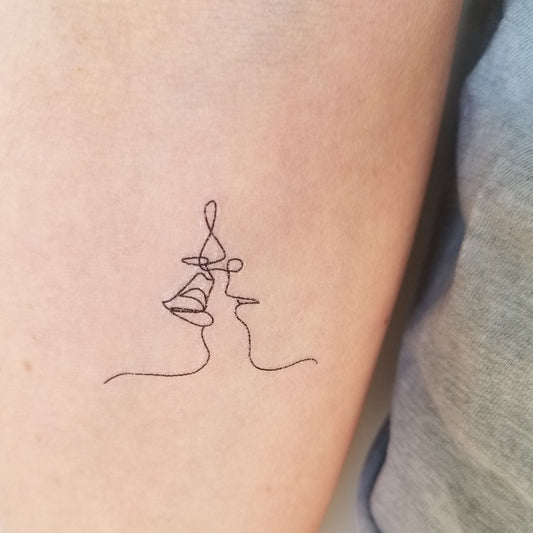 tatouage temporaire baiser couple (lot de 2)