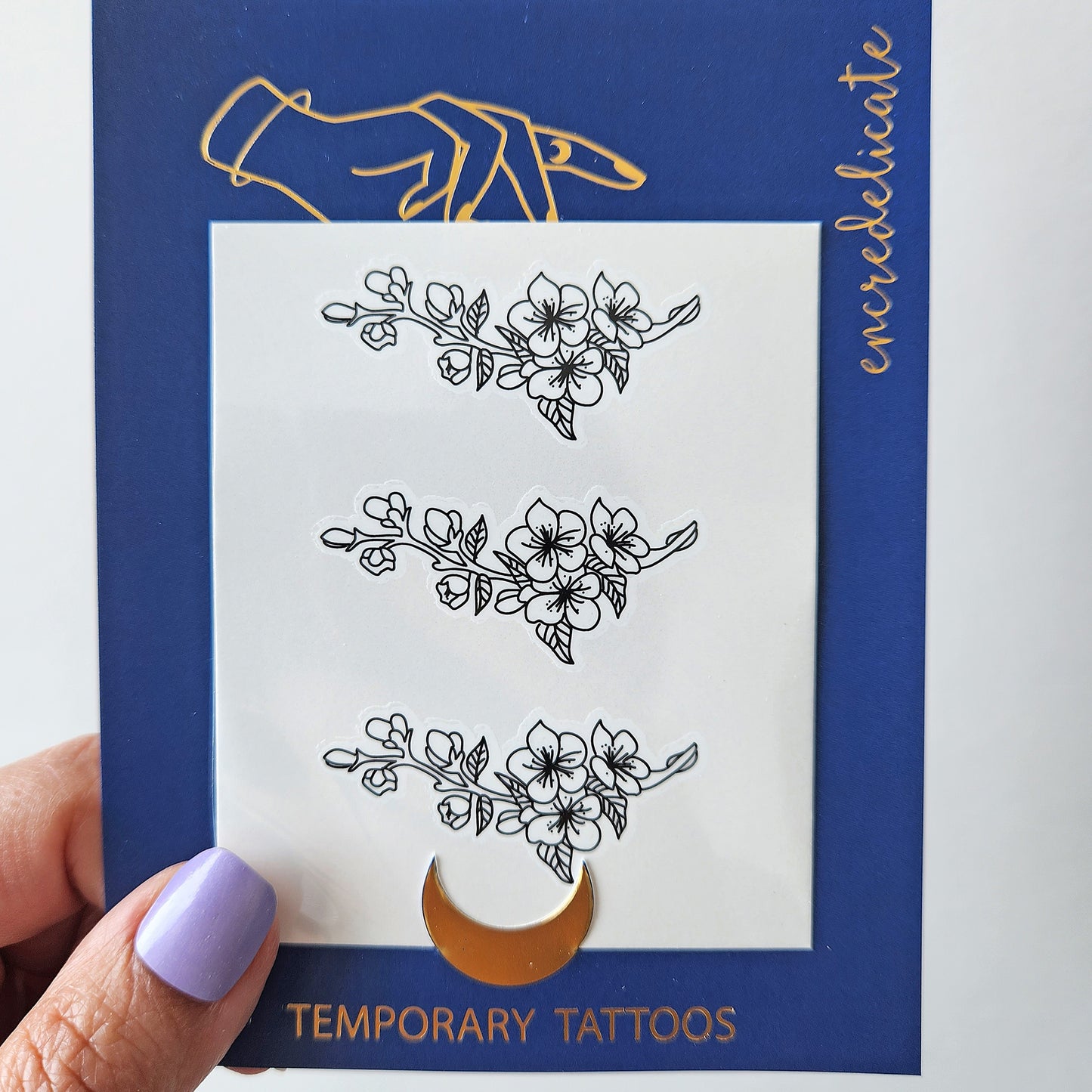 tatouage temporaire fleurs de cerisier (set de 3)