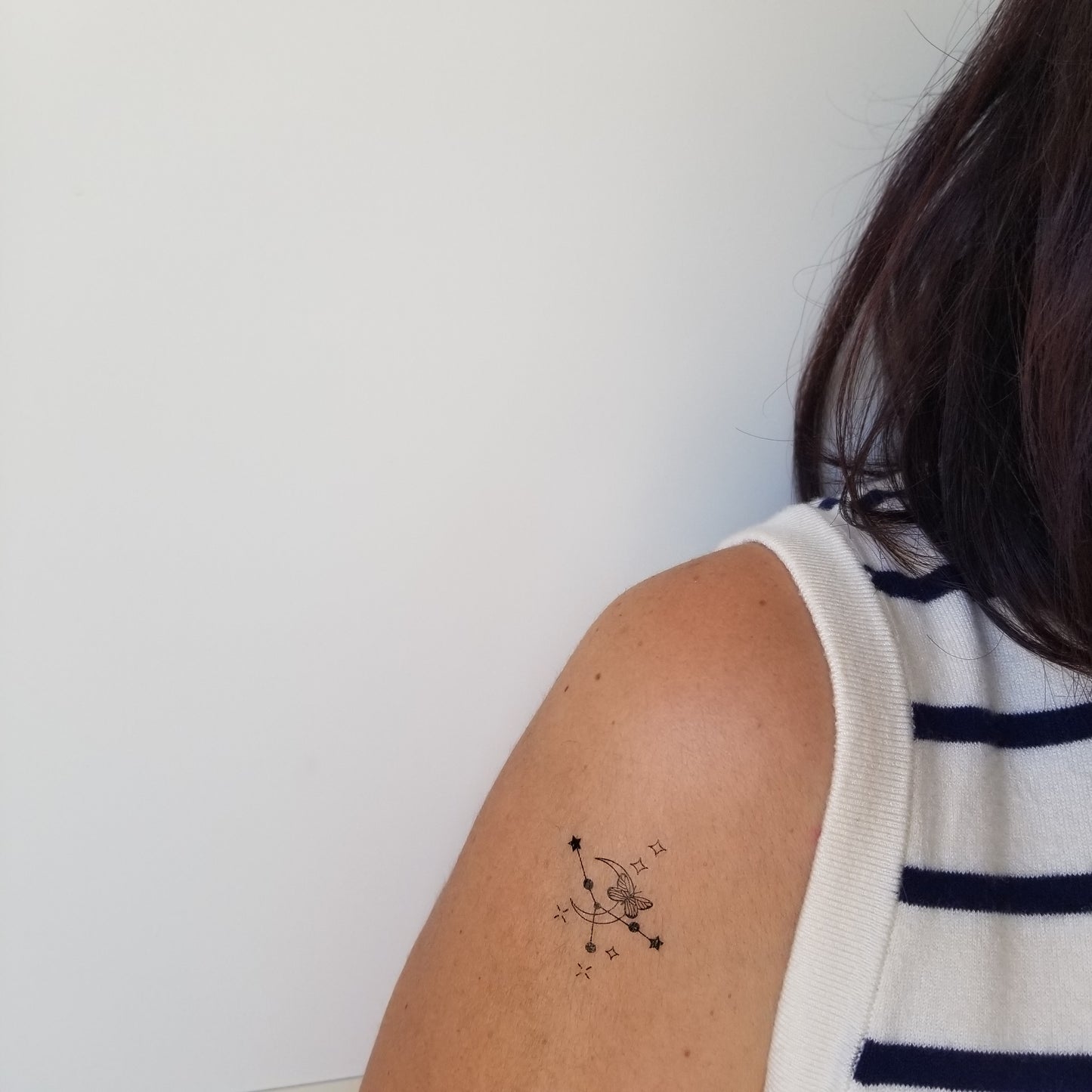 Tatouage temporaire constellation du Cancer avec papillon et lune (set de 4 tattoos)