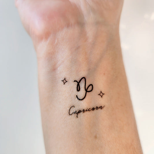 4 tatouages temporaires signe zodiacal du Capricorne