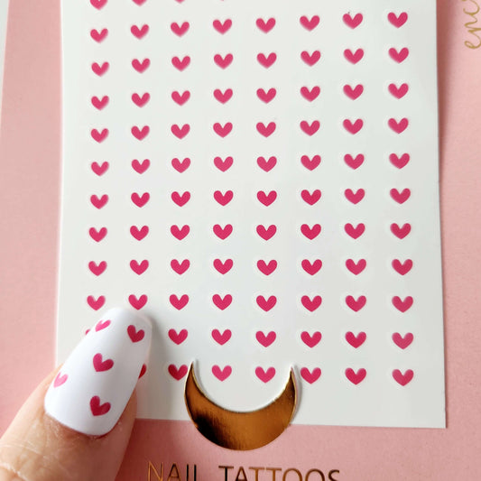 autocollants pour ongles de cœurs roses pour manucure