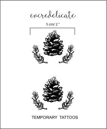 tatouage temporaire pigne de pin (lot de 2)