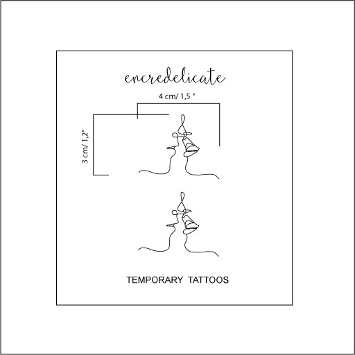 tatouage temporaire baiser couple (lot de 2)
