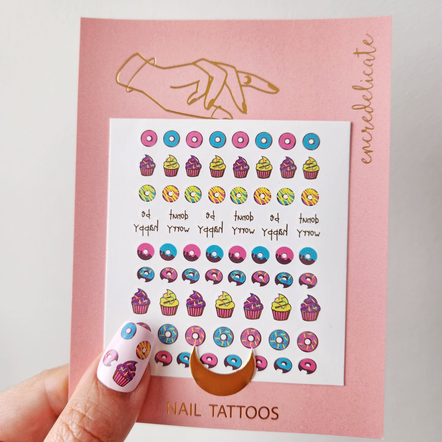 donuts et pancakes autocollants ongles pour manucure