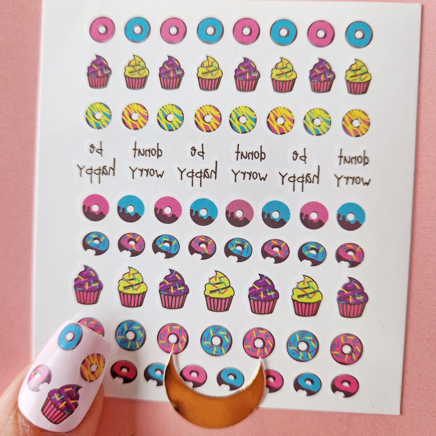 donuts et pancakes autocollants ongles pour manucure