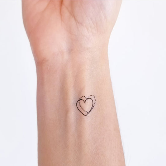 tatouages temporaires double cœur (set de 6)