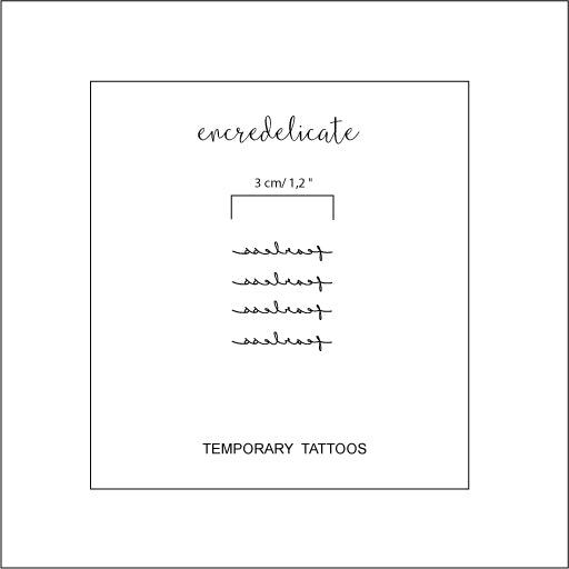 tatouage temporaire du mot "sans peur" soit fearless (4 tatouages)