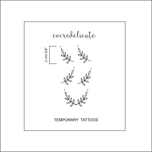 Tatouage temporaire de demies couronnes de feuilles