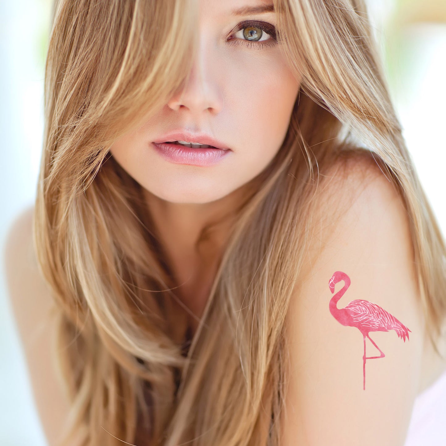 Tatouage temporaire flamant rose