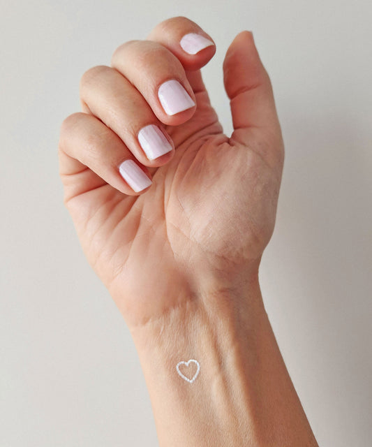 tatouage temporaire coeur blanc (set de 12)