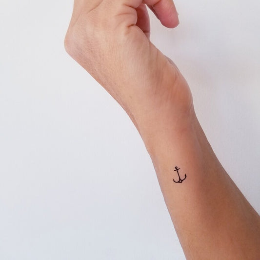 Tatouage temporaire ancre avec un petit coeur (2 lots de 3)