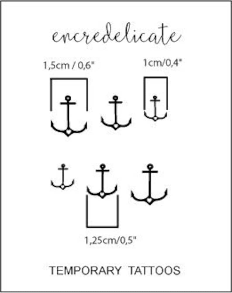 Tatouage temporaire ancre avec un petit coeur (2 lots de 3)