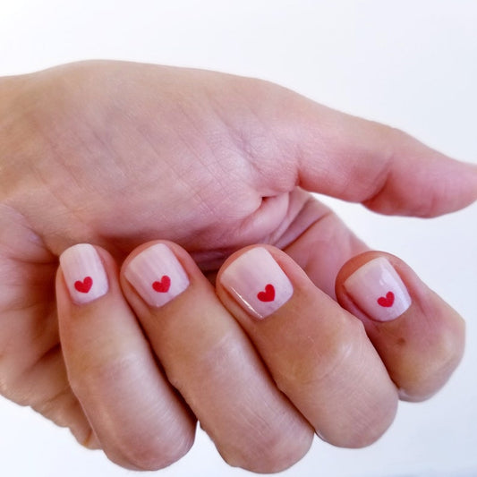 coeur rouge autocollants pour ongles