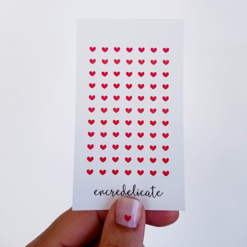 coeur rouge autocollants pour ongles