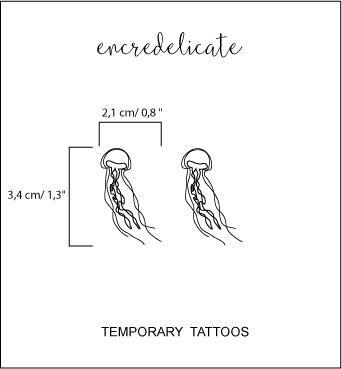 tatouage temporaire de méduse (lot de 2 méduses)
