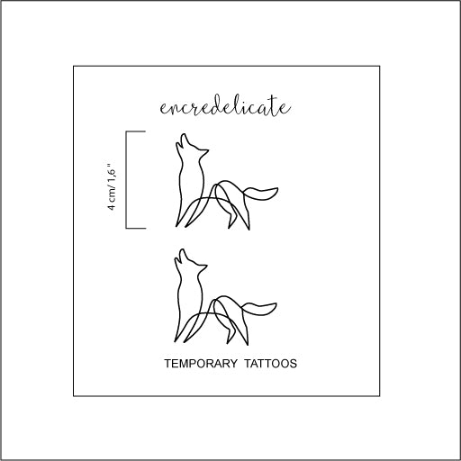 tatouage temporaire de loup minimaliste (lot de 2)