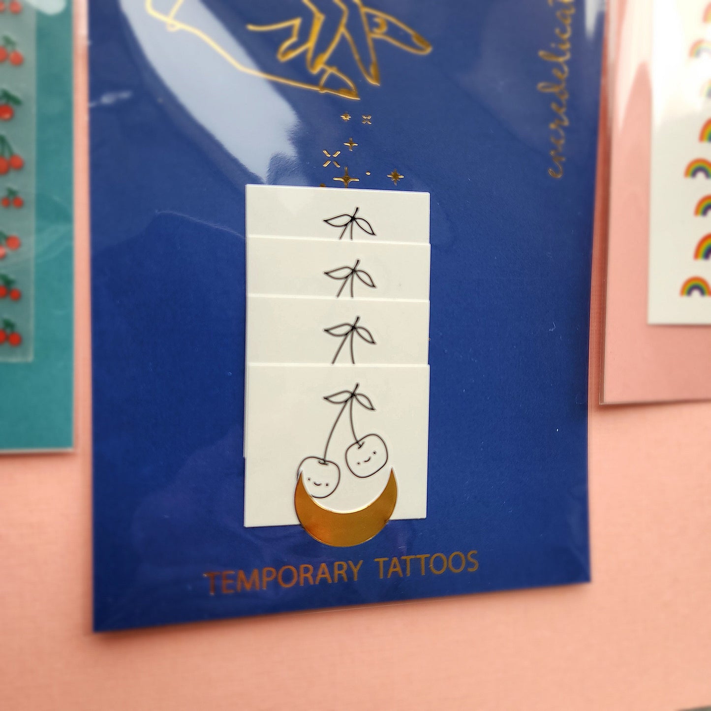 tatouage temporaire cerise kawaï (lot de 4)