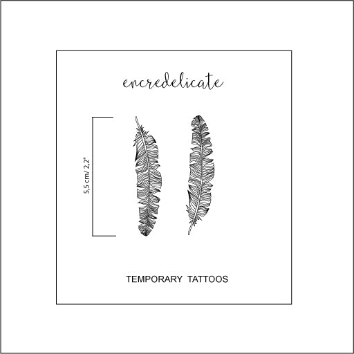 Tatouage temporaire plume en noir (lot de 2)