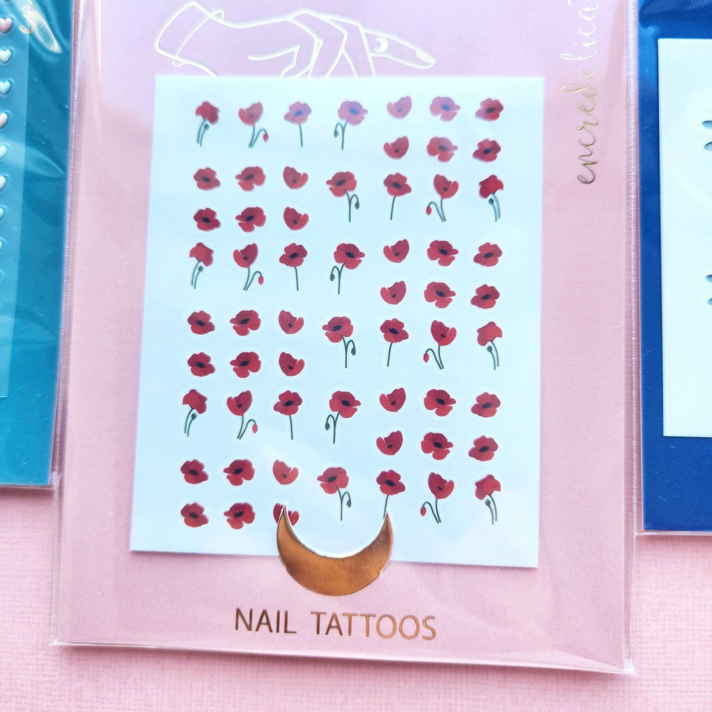 autocollants pour ongles coquelicots pour manucure