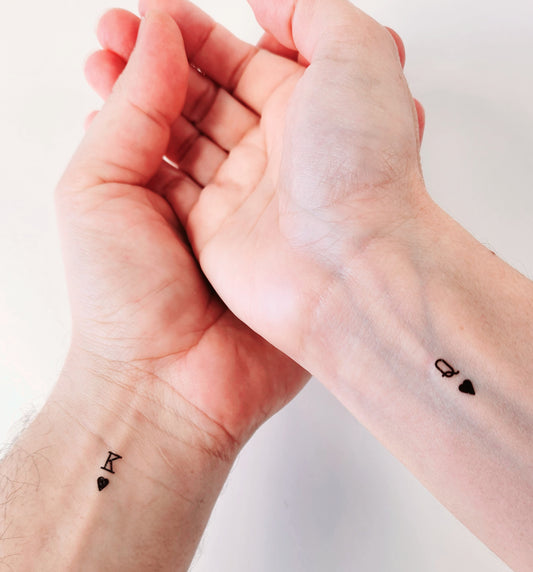 tatouage temporaire reine et roi (lot de 4)