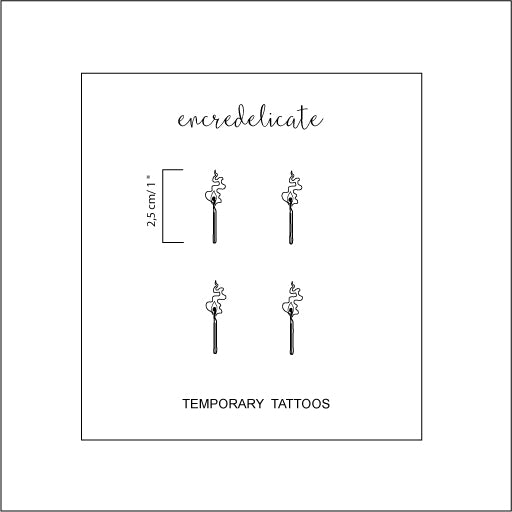 tatouage temporaire allumette (set de 4)