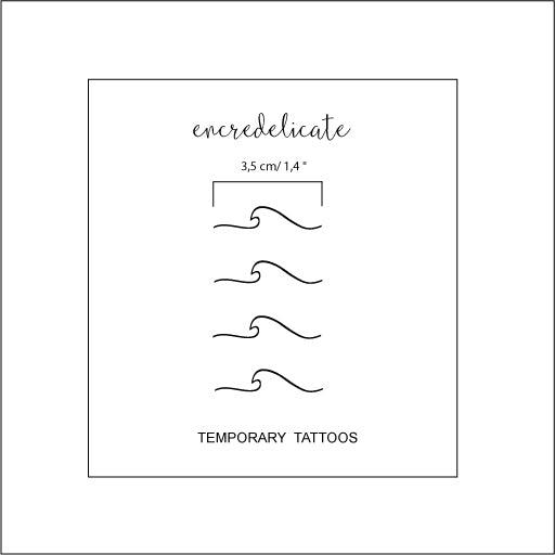 Tatouage temporaire d'une vague minimaliste (lot de 4)
