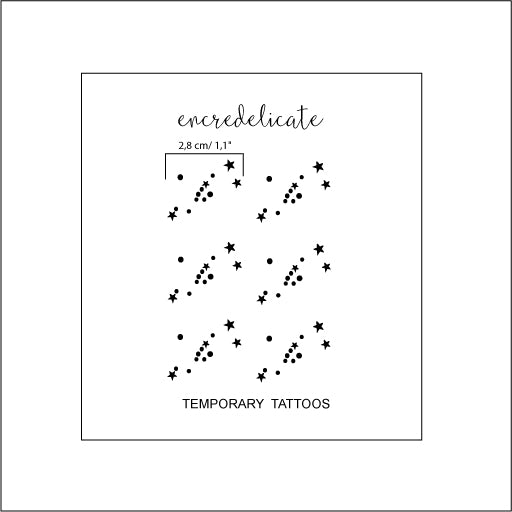Tatouage temporaire du signe astrologique du Taureau (lot de 6)