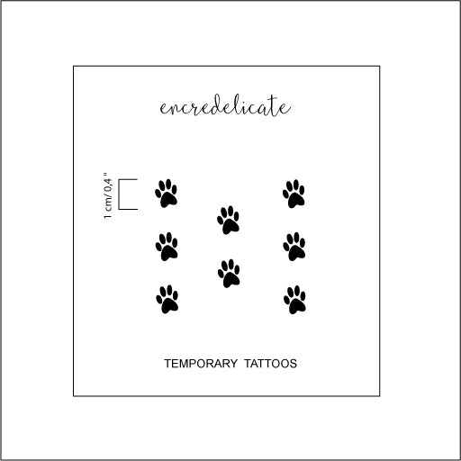 Tatouage temporaire de pattes de chat (lot de 8)