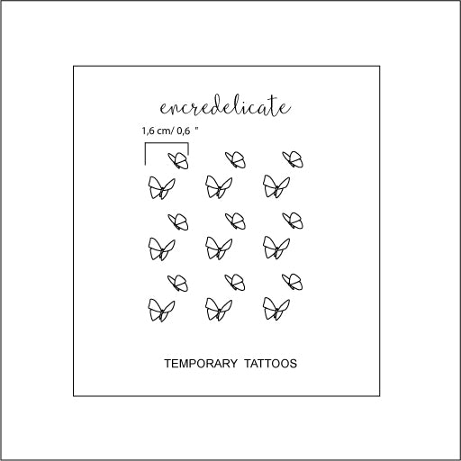 Tatouages temporaires papillons minimalistes (9 sets de 2)