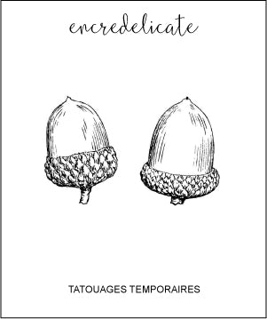 Tatouage temporaire vintage de gland (lot de 2) - encredelicate