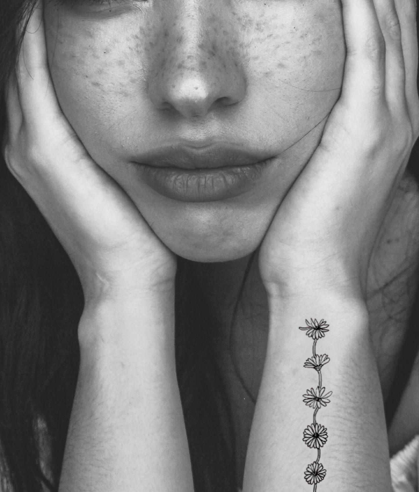 Tatouage temporaire de collier de marguerites (lot de 2) - encredelicate