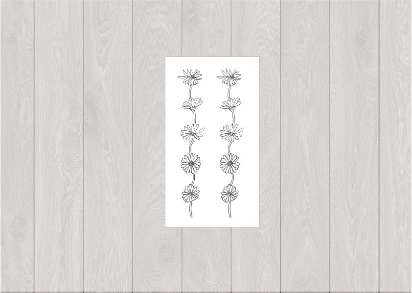 Tatouage temporaire de collier de marguerites (lot de 2) - encredelicate