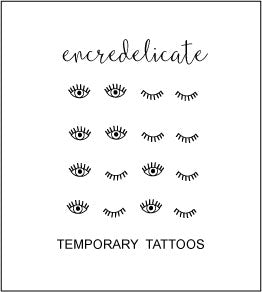 Tatouage temporaire oeil et cils minimaliste (lot de 16)