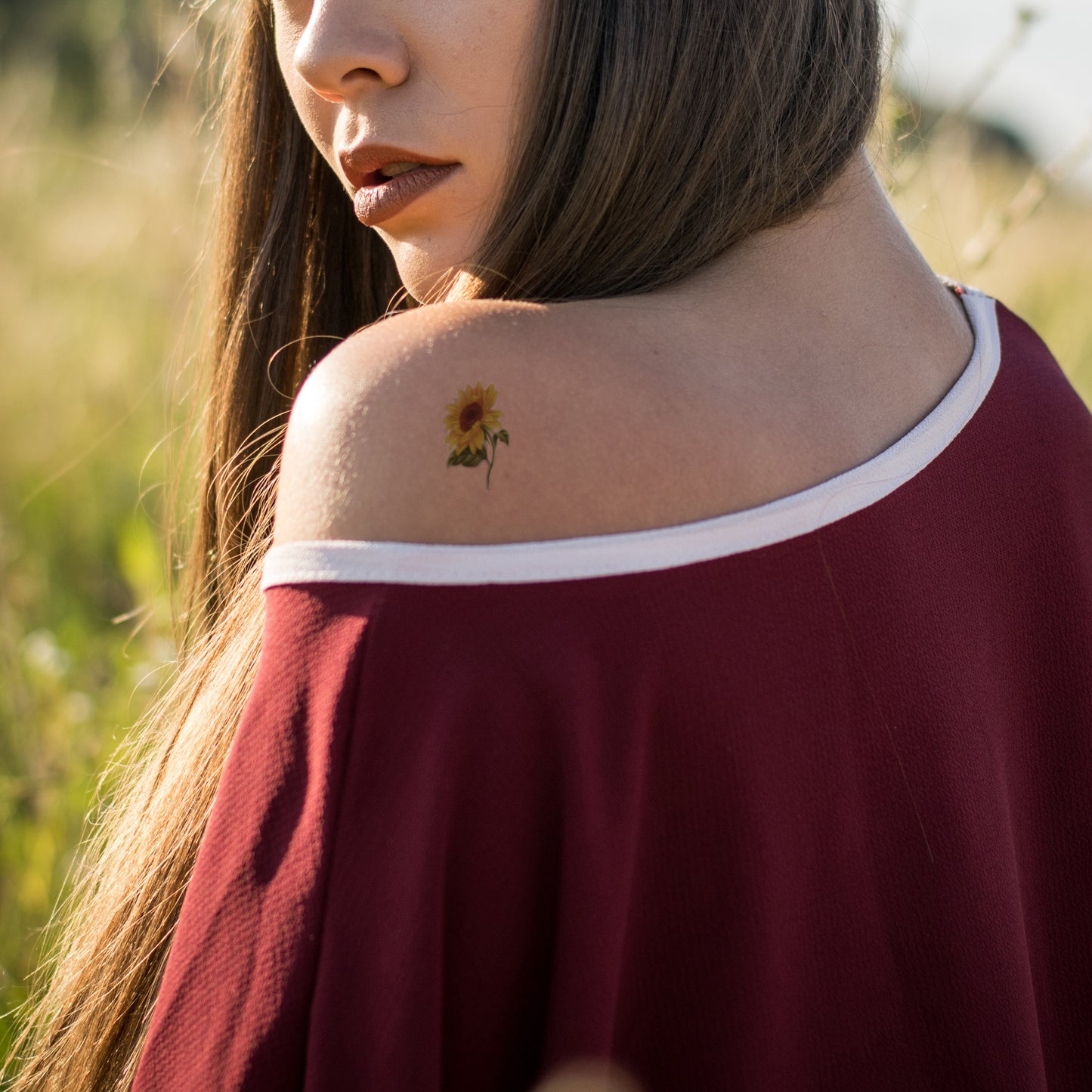 tatouage temporaire petit tournesol (lot de 6)