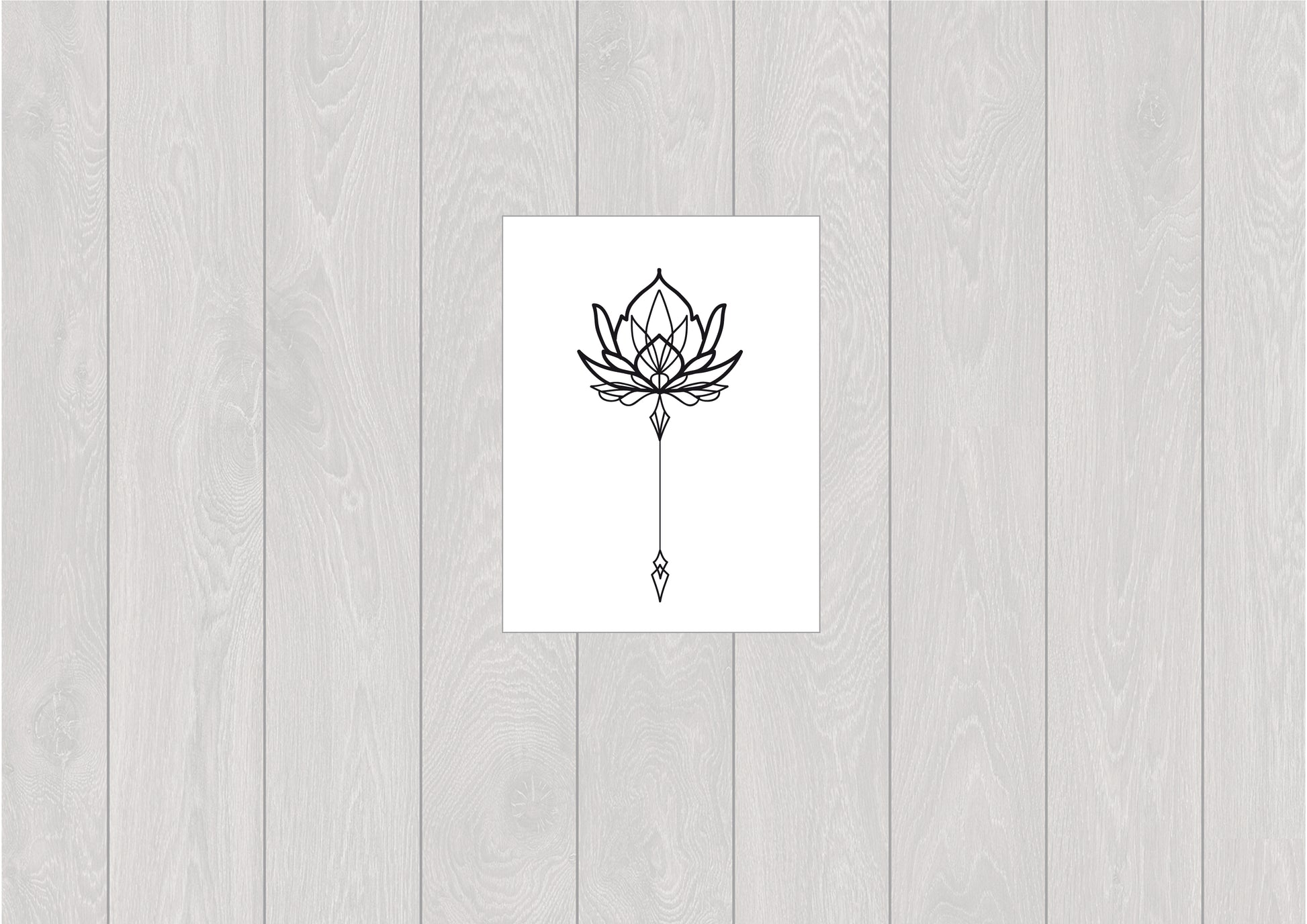 Tatouage temporaire de lotus géométrique - encredelicate