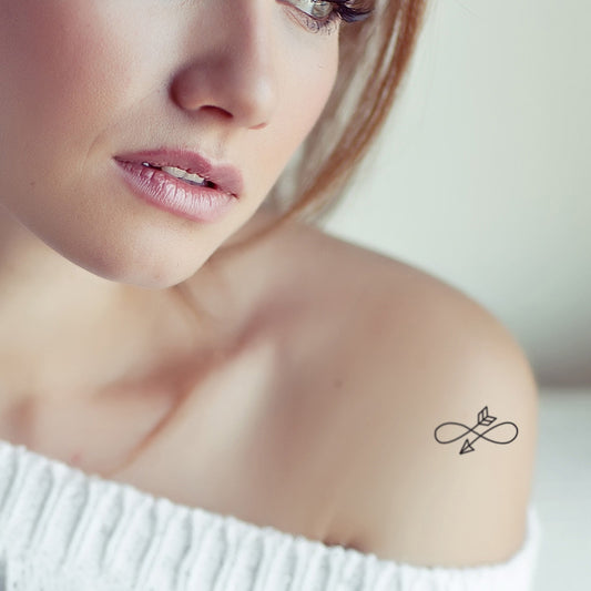 Tatouage temporaire du signe infini avec une flèche (lot de 2) - encredelicate