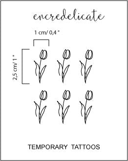tatouage temporaire de tulipe (lot de 6)