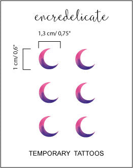Tatouage temporaire lune aquarelle