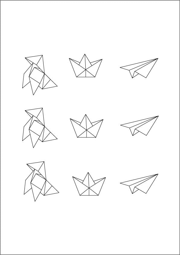 tatouage temporaire origami avion, cocotte et bateau en papier - encredelicate