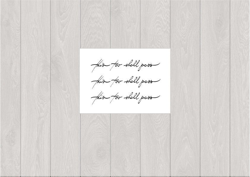 Tatouage temporaire de la phrase this too shall pass (lot de 3) - encredelicate
