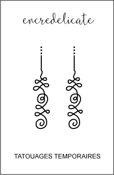 Tatouage temporaire artistique unalome en noir (lot de 2) - encredelicate